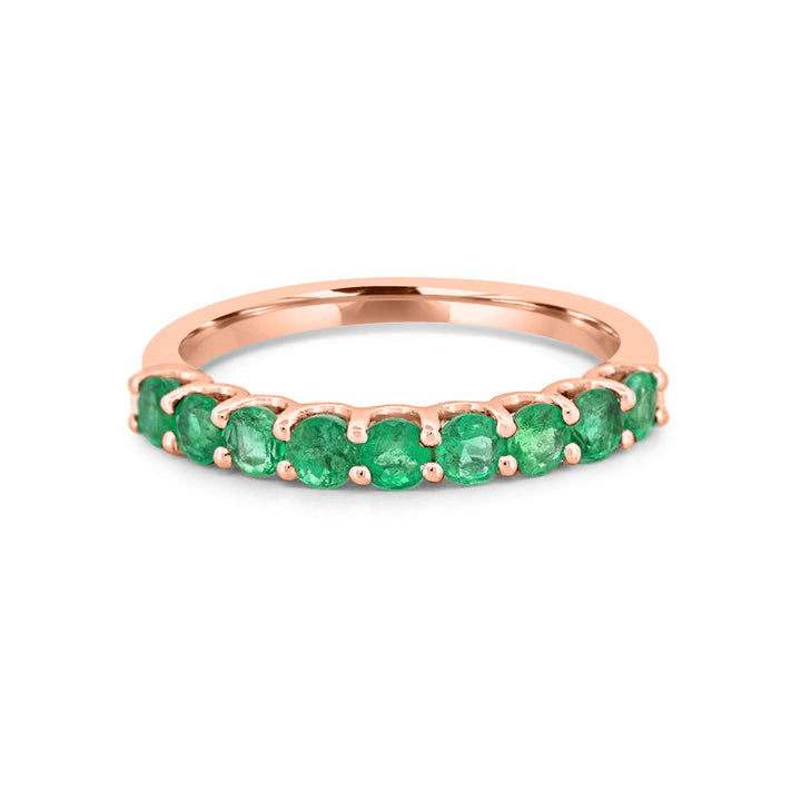 Grüner Smaragd-Half-Eternity-Ring