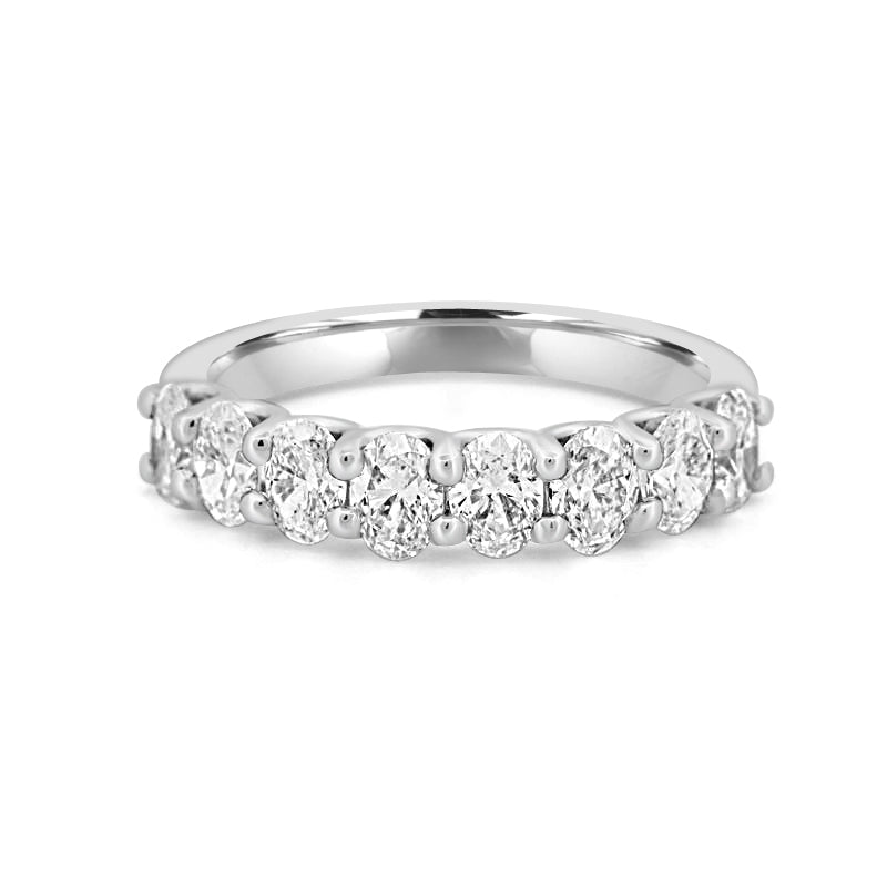 8 Half Oval Floating Eternity Ring