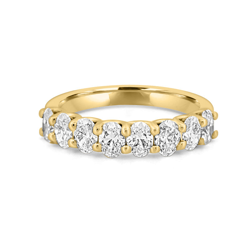 8 Half Oval Floating Eternity Ring