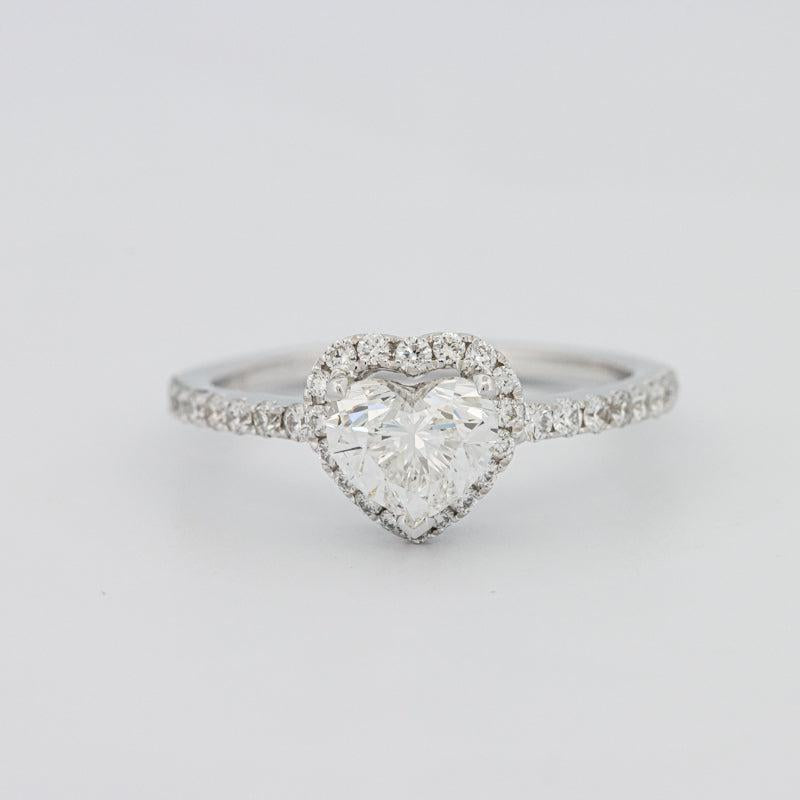 Hartvormige Halo diamanten ring
