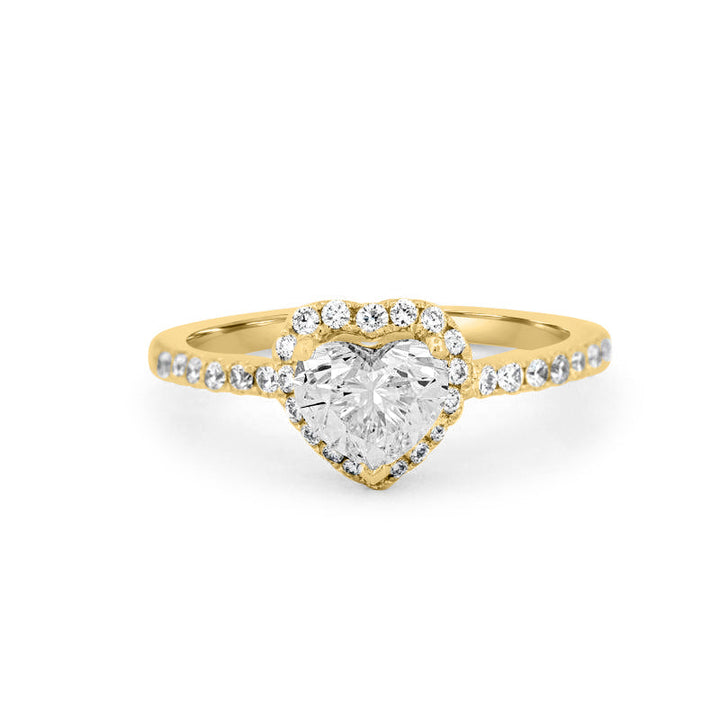 Hartvormige Halo diamanten ring