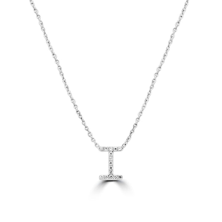 Initial "I" Diamond Pendant