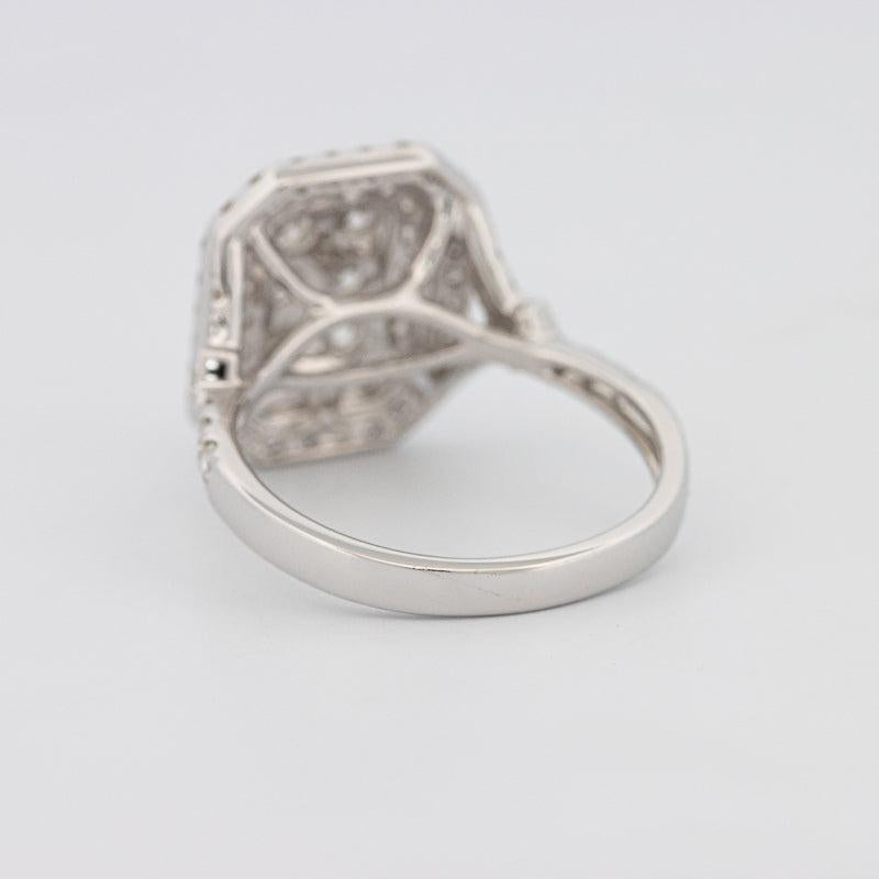Invisible Double Halo Rectangular Diamond Ring