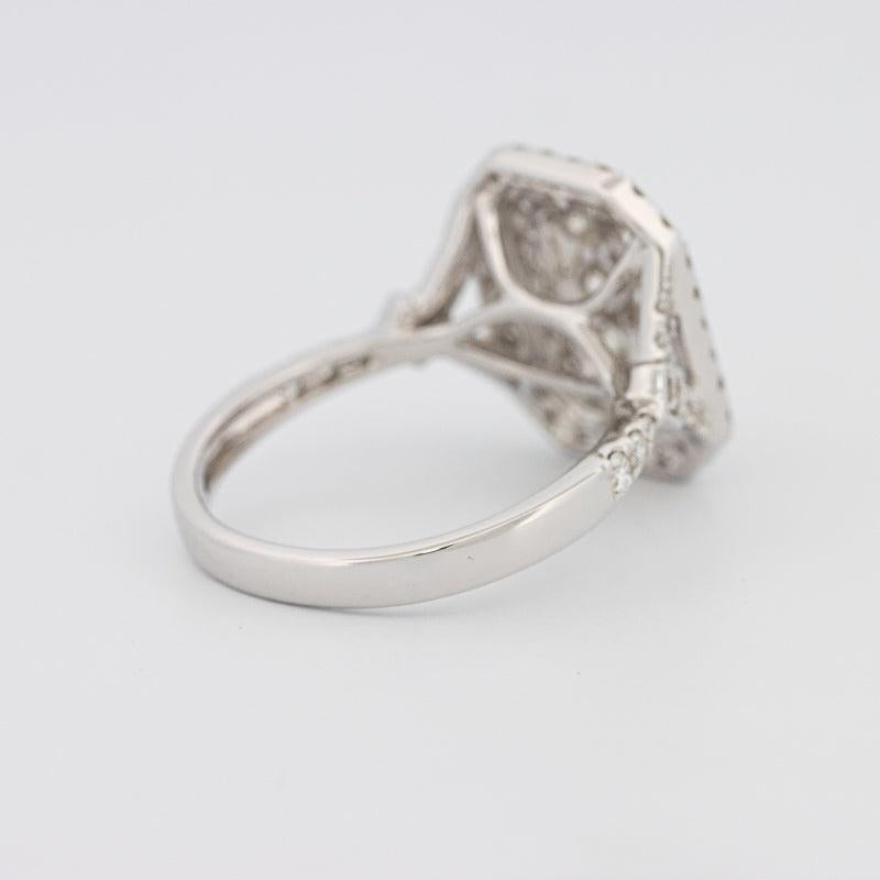 Invisible Double Halo Rectangular Diamond Ring