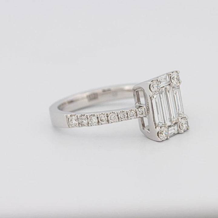 Invisible Emerald Diamond Ring