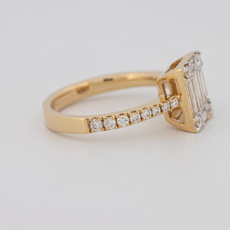 Invisible Emerald diamond ring