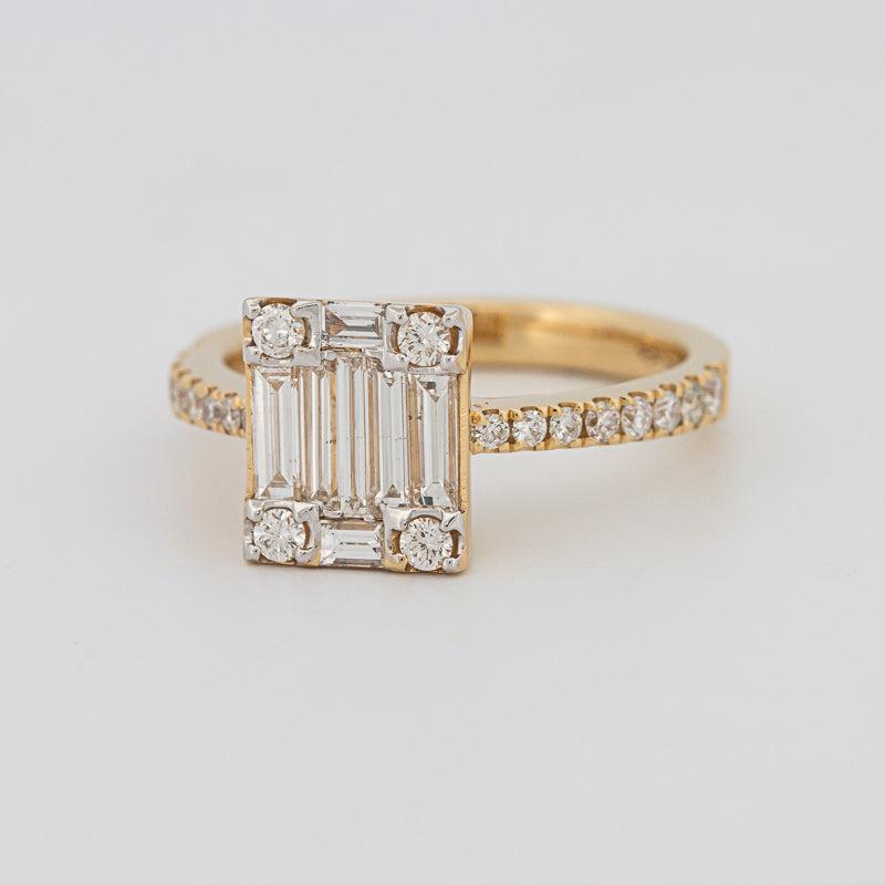 Invisible Emerald diamond ring
