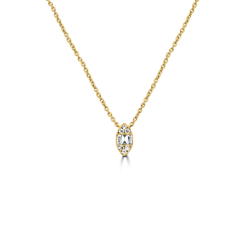 Invisible Marquise Diamond Pendant (small)