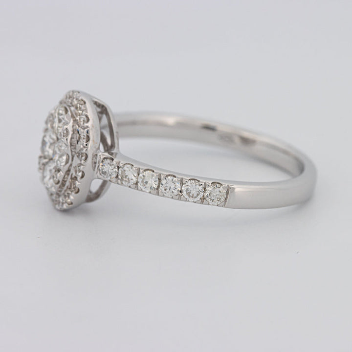 Invisible Oval Halo Diamond Ring