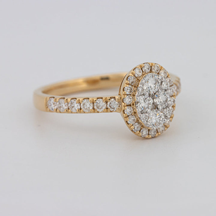 Invisible Oval Halo Diamond Ring
