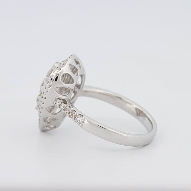 Invisible Pear-shape Diamond Ring