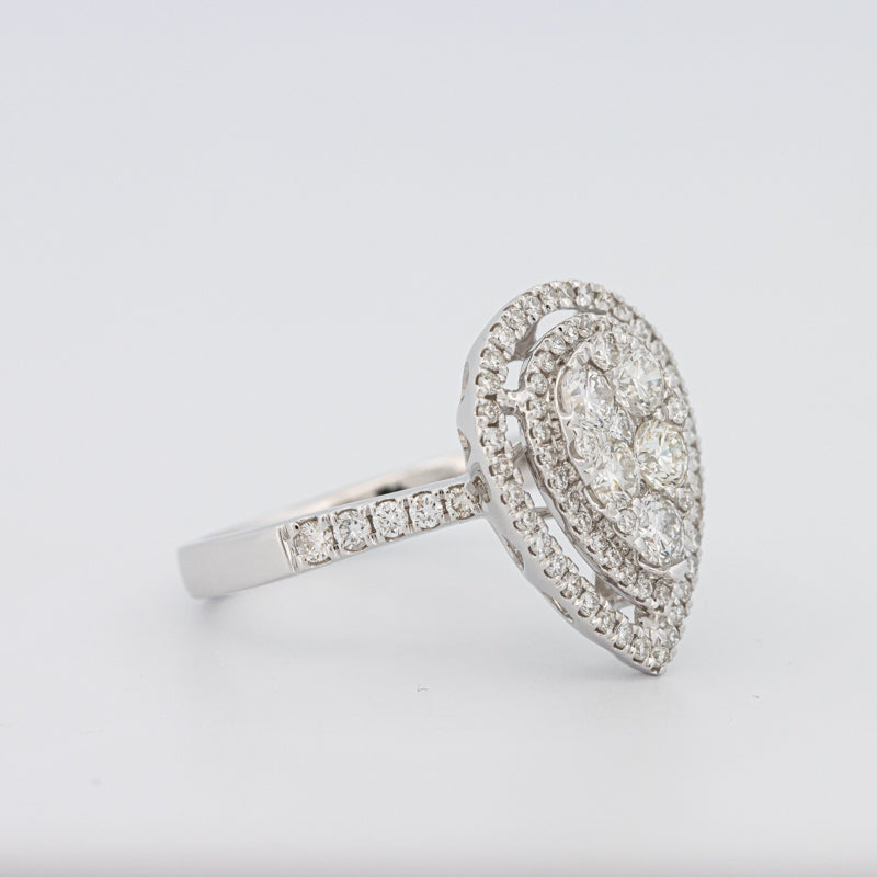 Invisible Pear-shape Diamond Ring