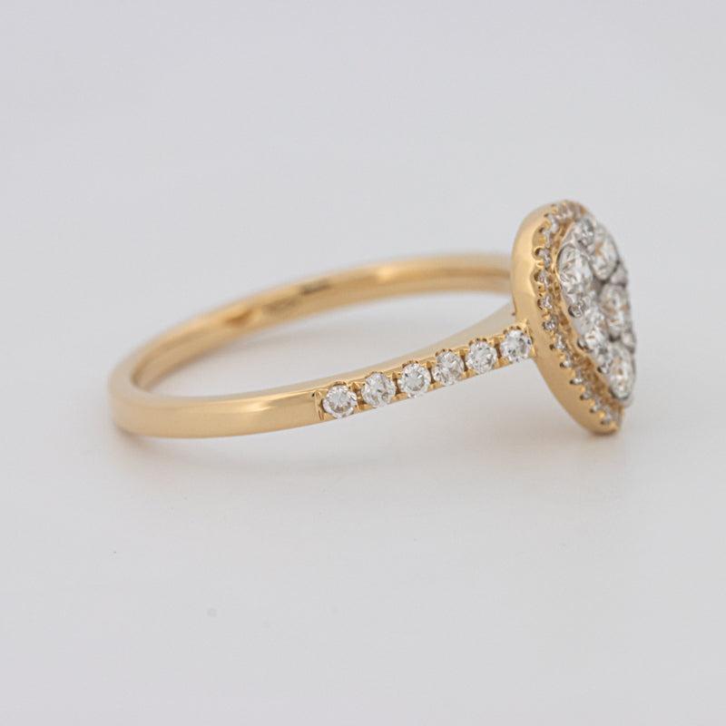 Invisible Pearshape Diamond ring