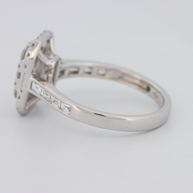 Invisible Rectangular Diamond Ring with Baguettes