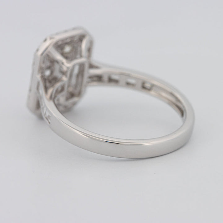 Invisible Rectangular Diamond Ring with Baguettes