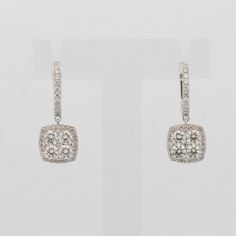 Invisible Square Dangling Earrings