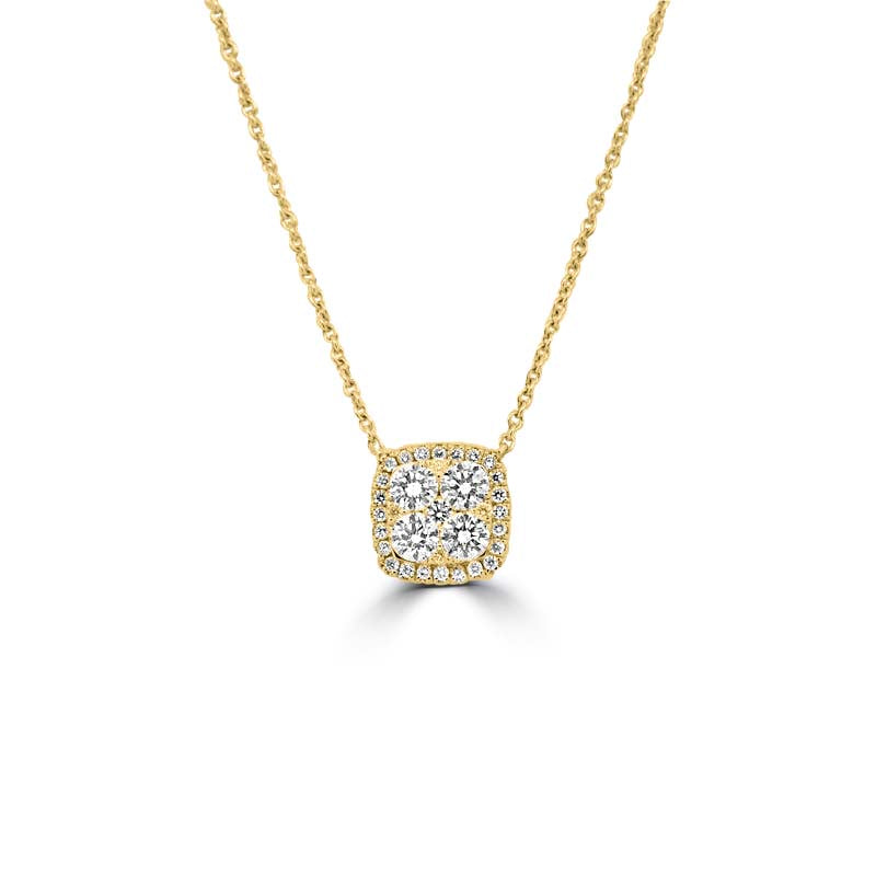 Invisible Square Diamond Pendant (big)