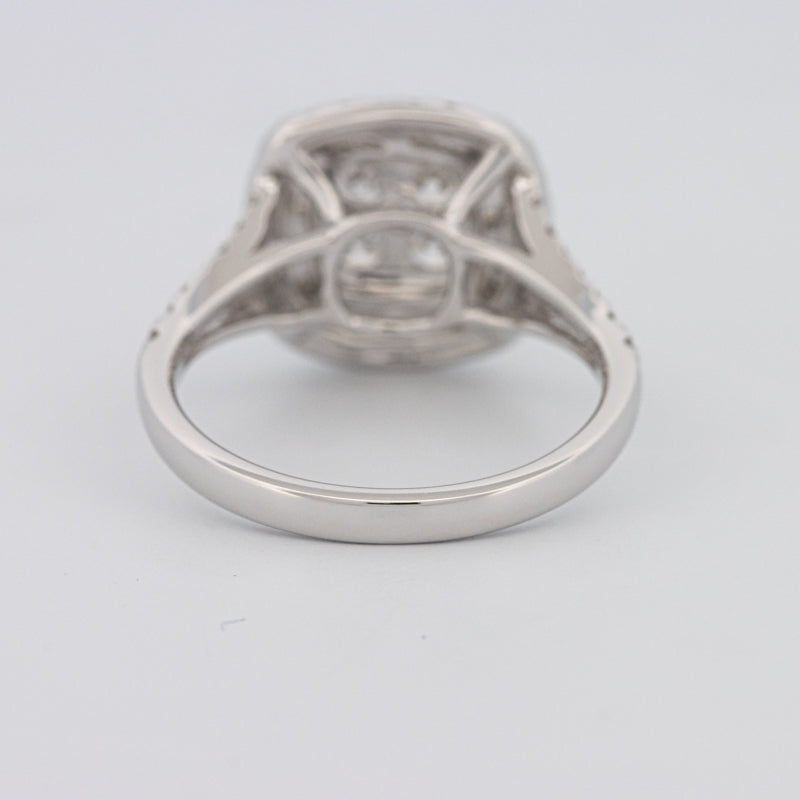 Invisible Square Double Halo Ring