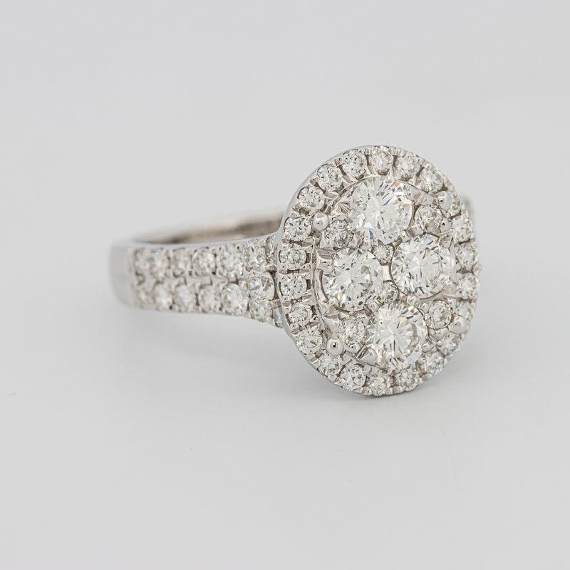 Invisible oval diamond ring