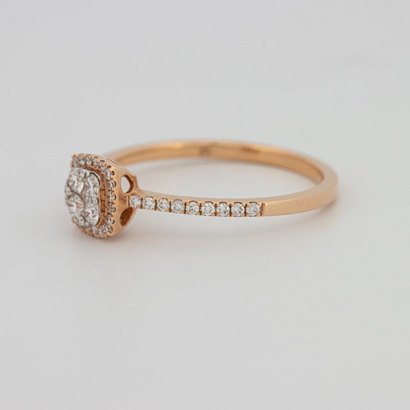 Invisible square diamond ring (small)