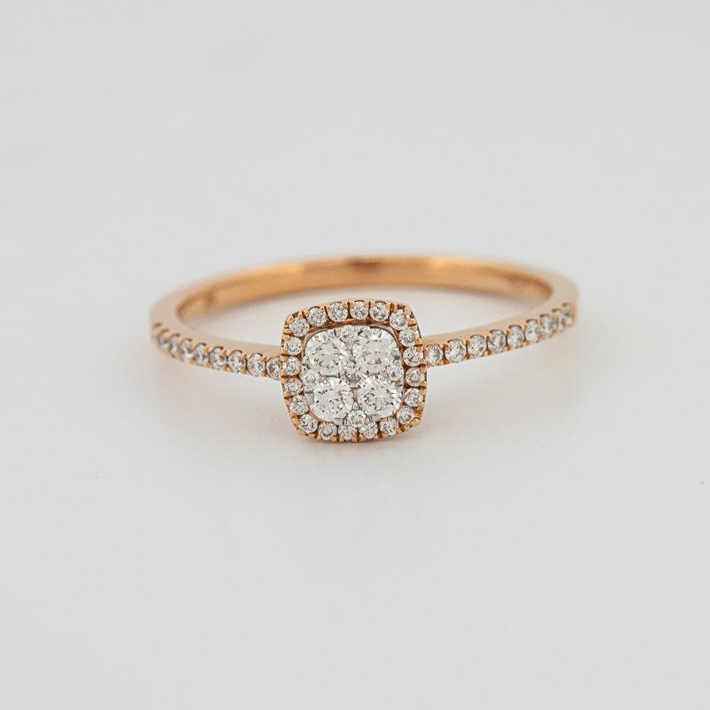 Onzichtbare vierkante diamanten ring (klein)