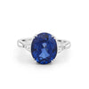Ovaler blauer Saphir-Trilogie-Ring