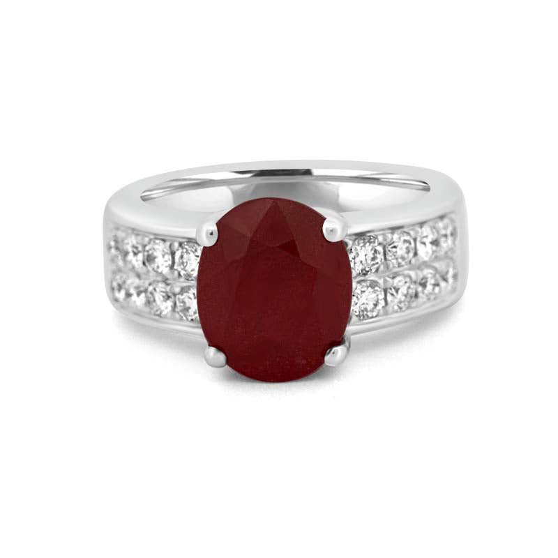 Oval Red Ruby Ring