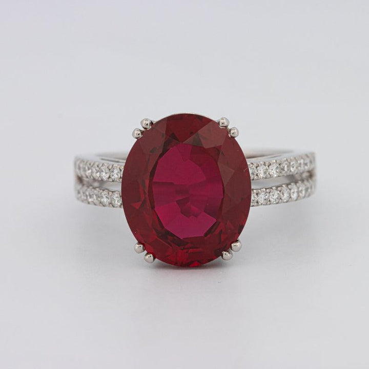 Oval Red Ruby Ring
