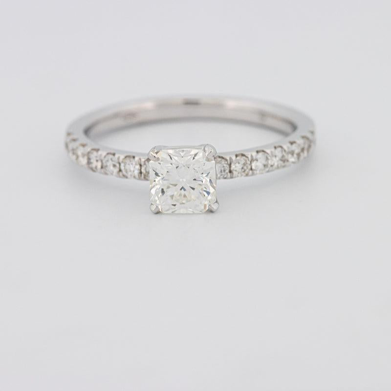 Square Radiant Solitaire Pavé Ring