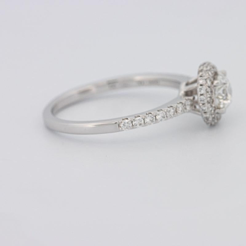 Round Halo Solitaire Pave Ring
