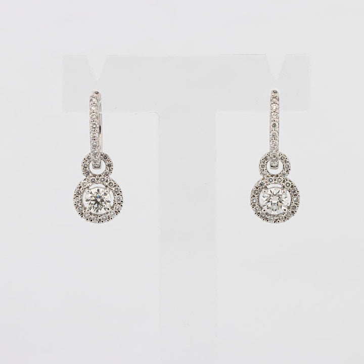 Round Solitaire Dangling Earrings