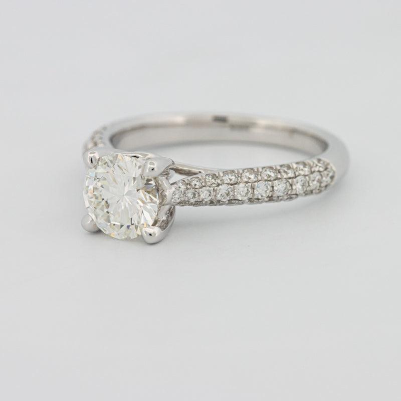 Round Solitaire Pave Ring