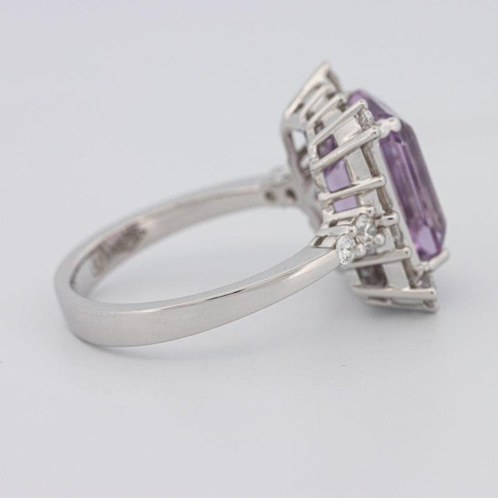 Square Radiant Amethyst Halo Solitaire