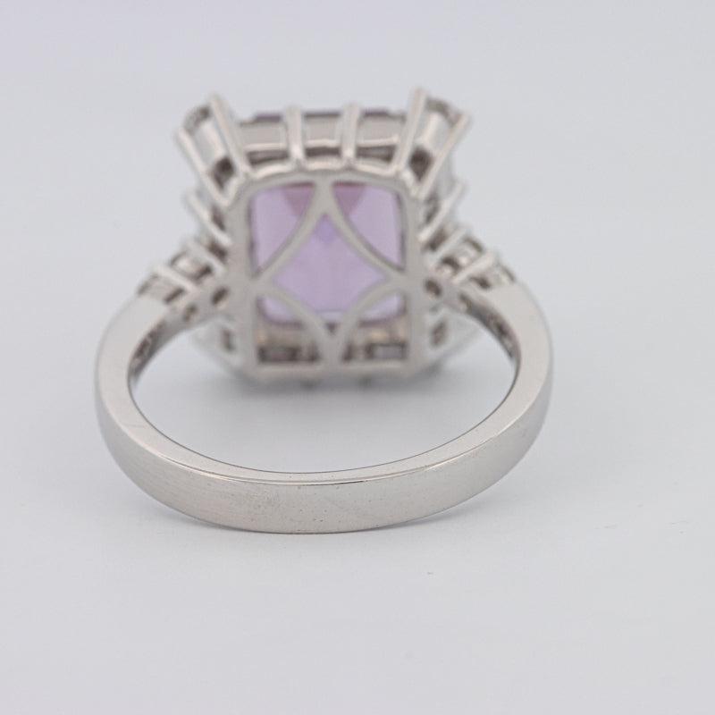 Square Radiant Amethyst Halo Solitaire