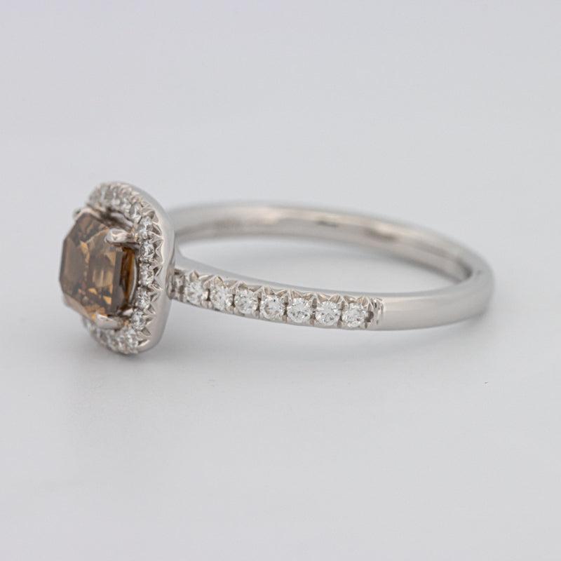 Square Radiant Fancy Brown Diamond Halo Ring