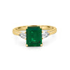Square Radiant Green Emerald Ring