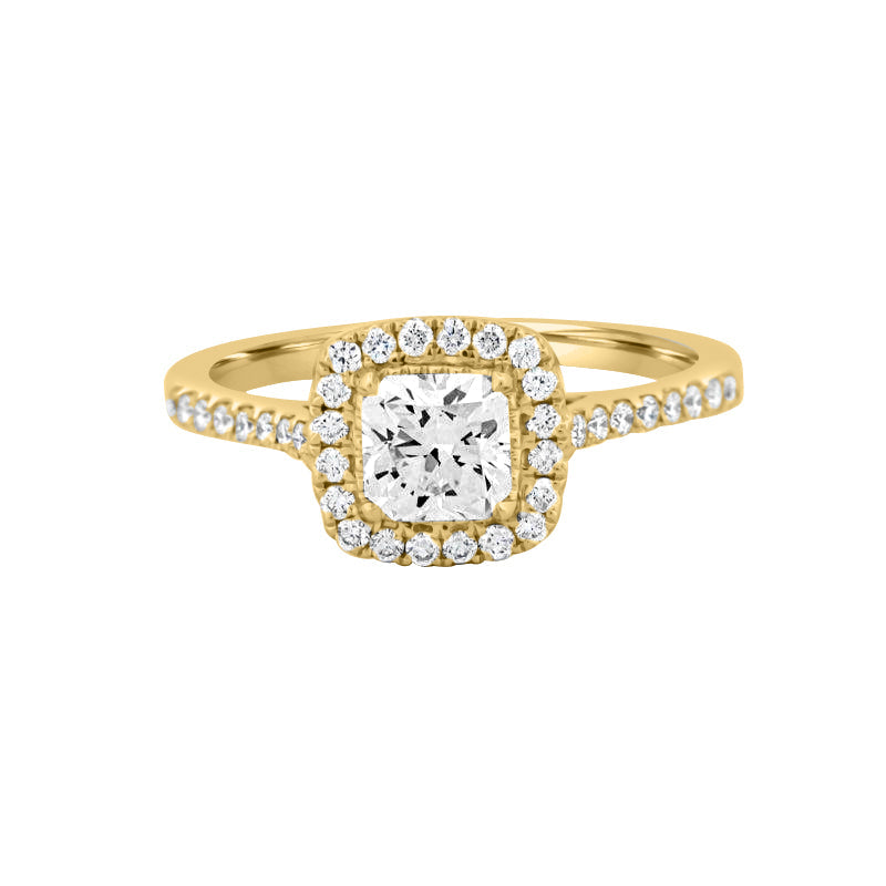 Bague carr e Radiant Halo Diamond exclusive chez ZIZOV DIAMONDS