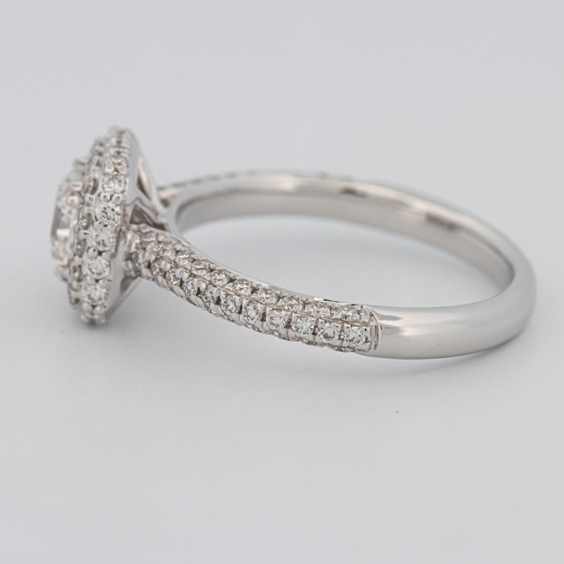 Square Radiant Halo Solitaire Pave Ring
