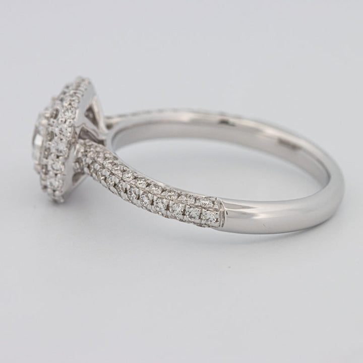 Square Radiant Halo Solitaire Pave Ring