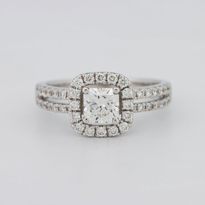 Square Radiant Halo Solitaire with Split Band