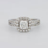 Square Radiant Halo Solitaire with Split Band