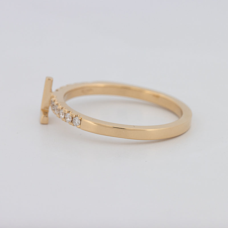 Stackable Initial "L" Diamond Ring