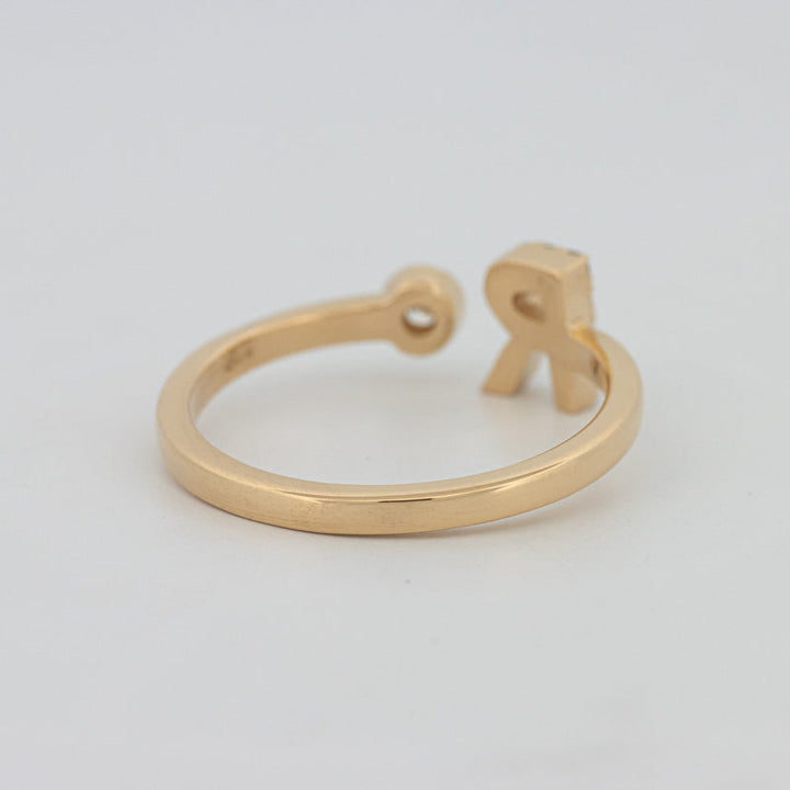 Single Initial "R" Diamond Ring - ZIZOV DIAMONDS