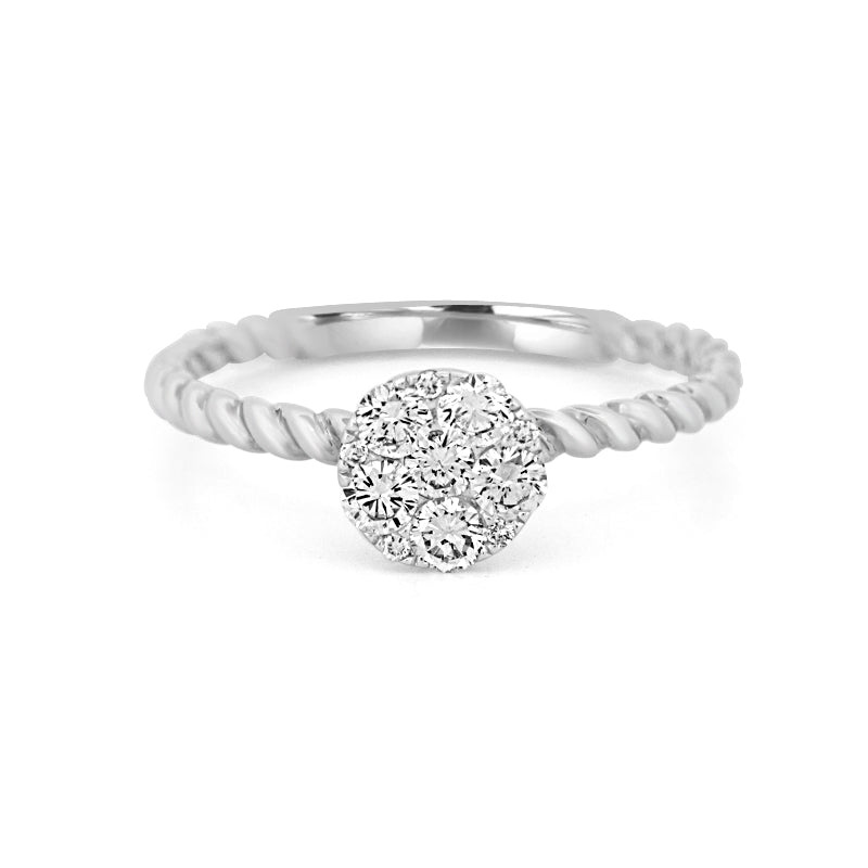 Invisible Round Solitaire Dot Ring