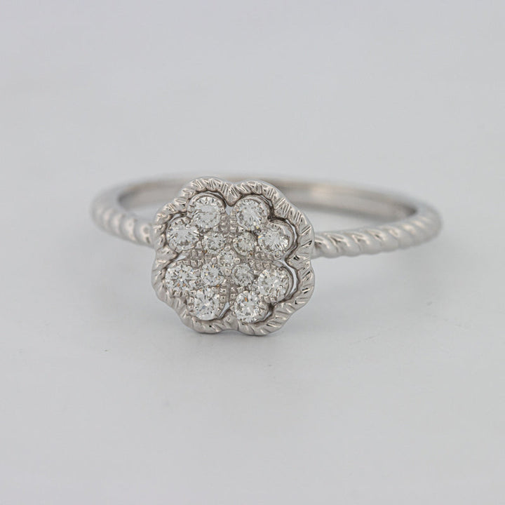 Invisible Flower Solitaire Dot Ring