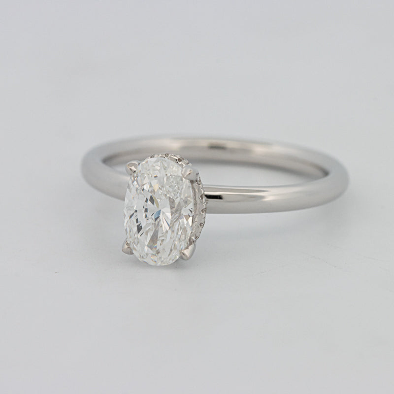 Under-Halo Oval Cut Solitaire
