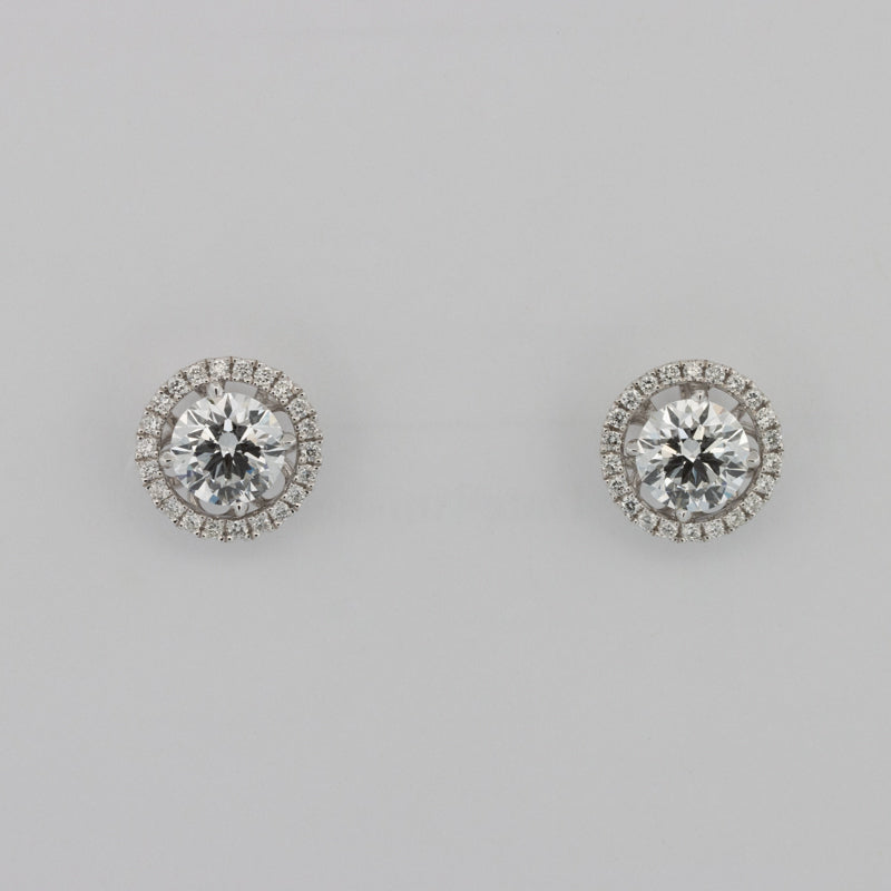 „Abnehmbare Jacke“ Solitaire Halo Studs (LG)