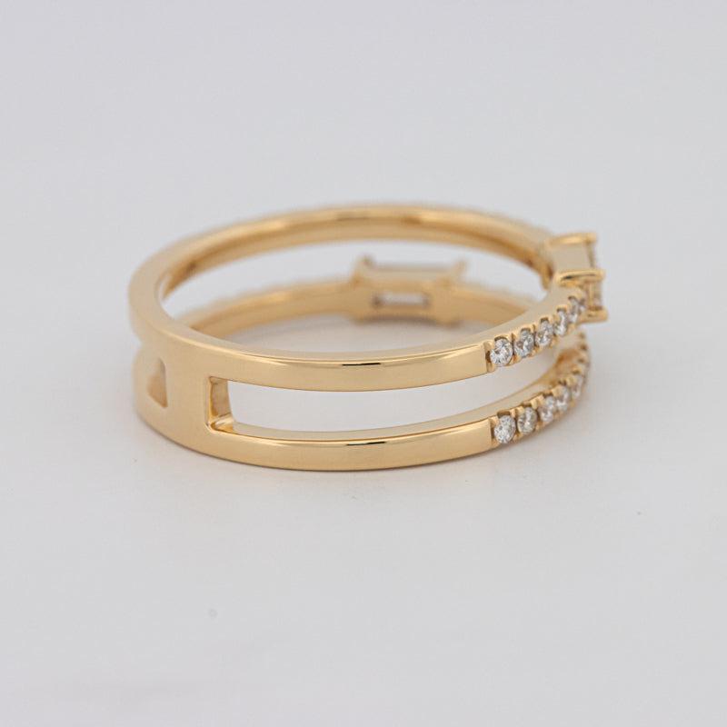 Twin Baguette Pave ring