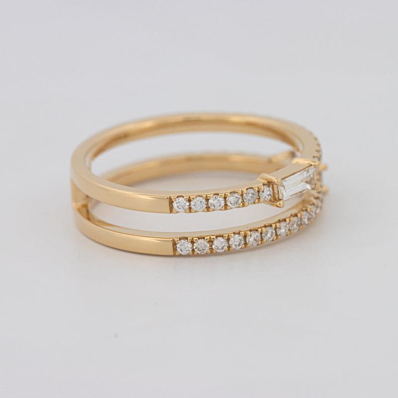 Twin Baguette Pave ring