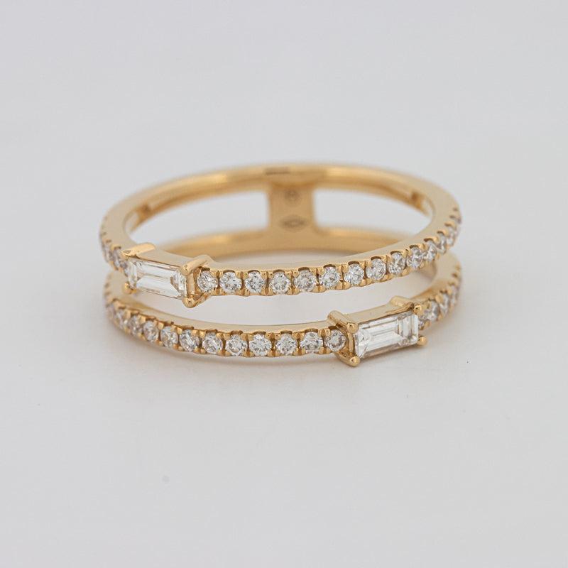 Twin Baguette Pave-ring